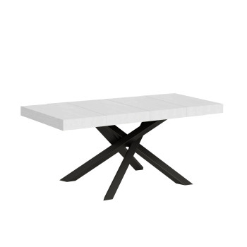 Volantis Premium Tisch mit anthrazitfarbenen Beinen P.90 - Ausziehbarer Tisch 120/380x90 cm Volantis Premium Weißesche mit anthrazitfarbenen Beinen