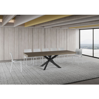 Volantis Premium Tisch mit anthrazitfarbenen Beinen P.90 - Ausziehbarer Tisch 160/420x90 cm Volantis Premium Weißesche mit anthrazitfarbenen Beinen