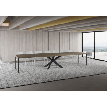 Volantis Premium Tisch mit anthrazitfarbenen Beinen P.90 - Ausziehbarer Tisch 160/420x90 cm Volantis Premium Weißesche mit anthrazitfarbenen Beinen