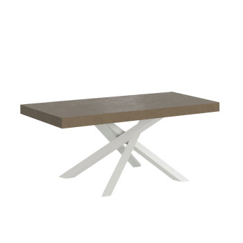 Volantis Premium Tisch mit weißen Beinen D.90 - Ausziehbarer Tisch 120/224x90 cm Volantis Premium Weißesche mit weißen Beinen