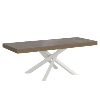 Volantis Premium Tisch mit weißen Beinen D.90 - Ausziehbarer Tisch 160/264x90 cm Volantis Premium Weißesche mit weißen Beinen