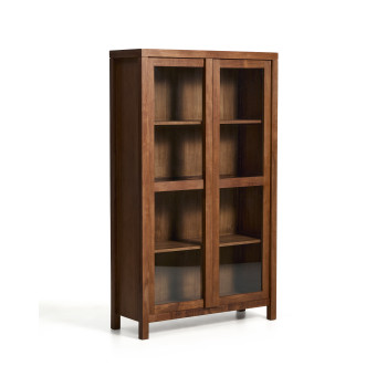 Norani Vitrine aus Massivholz und Akazienfurnier, 110 x 185 cm