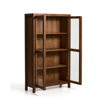 Norani Vitrine aus Massivholz und Akazienfurnier, 110 x 185 cm