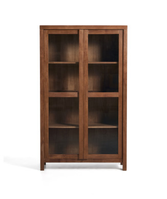 Norani Vitrine aus Massivholz und Akazienfurnier, 110 x 185 cm