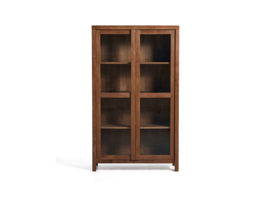 Norani Vitrine aus Massivholz und Akazienfurnier, 110 x 185 cm